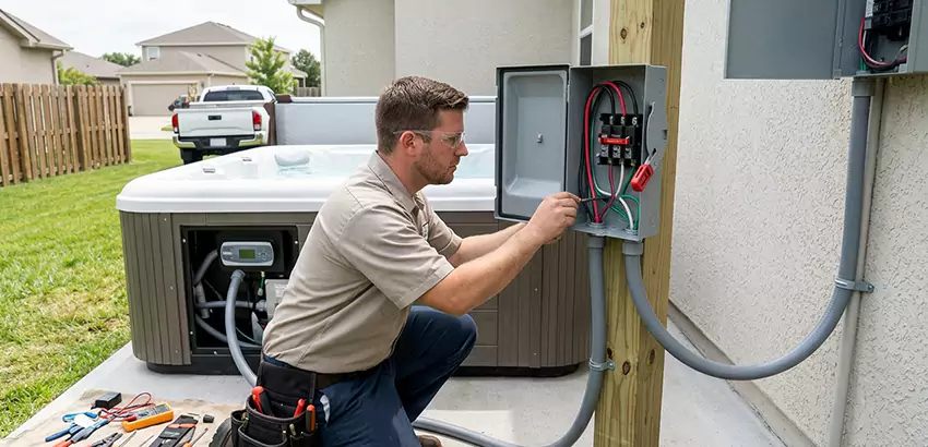 Outdoor Hot Tub Electrical Installation in Roswell