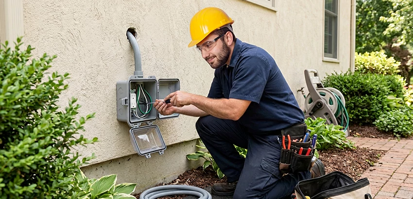 Outdoor Outlet Installation on Vinyl Siding in Roswell